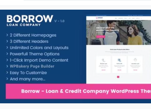 Borrow - Loan Company Responsive WordPress Theme