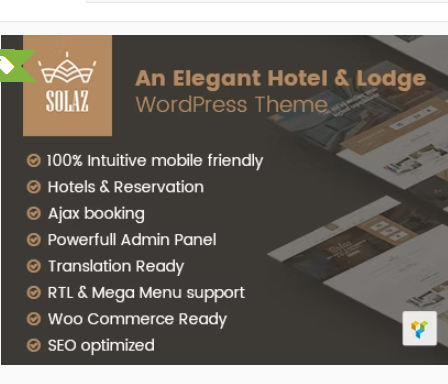 Solaz - An Elegant Hotel & Lodge WordPress Theme