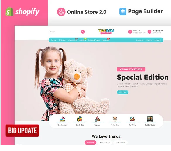 Toybox Clothing & Toys Store Shopify OS 2.0 Theme