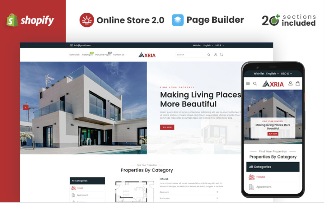 Axria - Real Estate Agency Shopify Theme