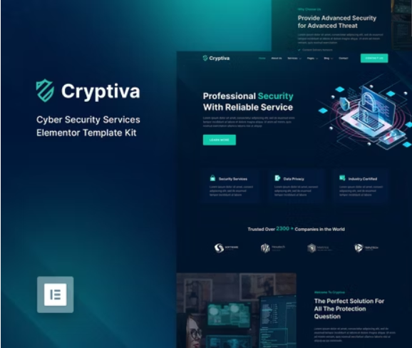 Cryptiva – Cyber Security Services Elementor Template Kit