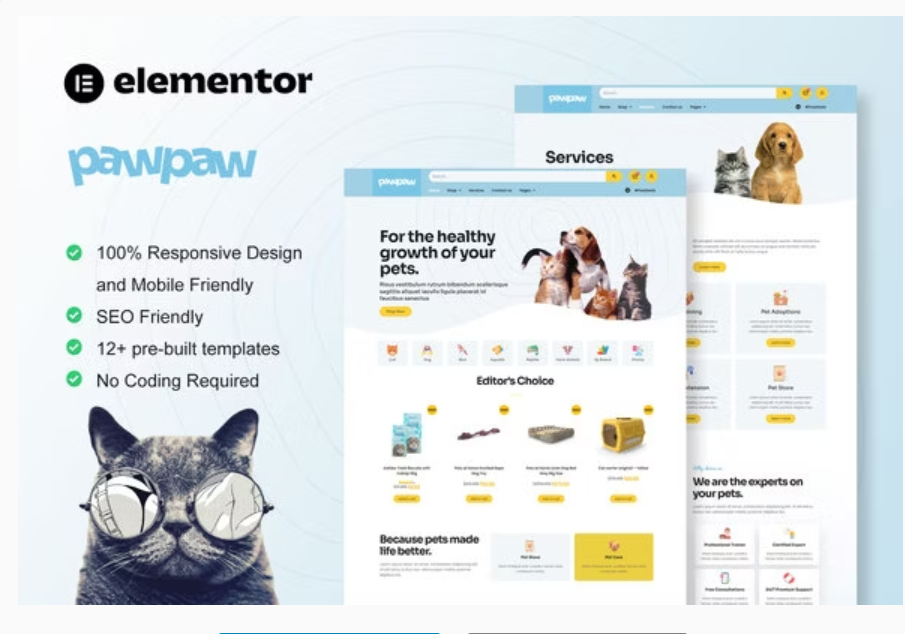 PawPaw - WooCommerce Pet Shop & Pet Care Elementor Template Kit