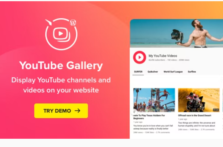 YouTube Plugin – WordPress YouTube Gallery