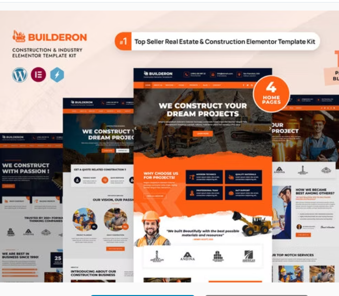 Builderon – Construction And Industry Elementor Template Kit