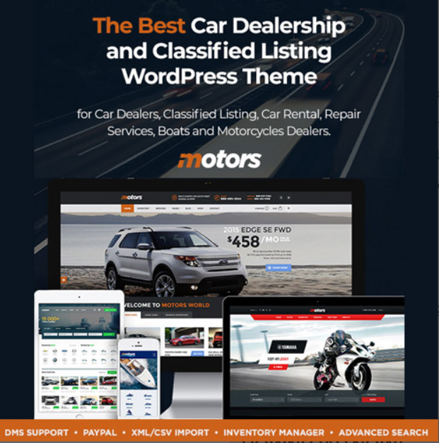 Motors - Car Dealer, Rental & Listing WordPress theme