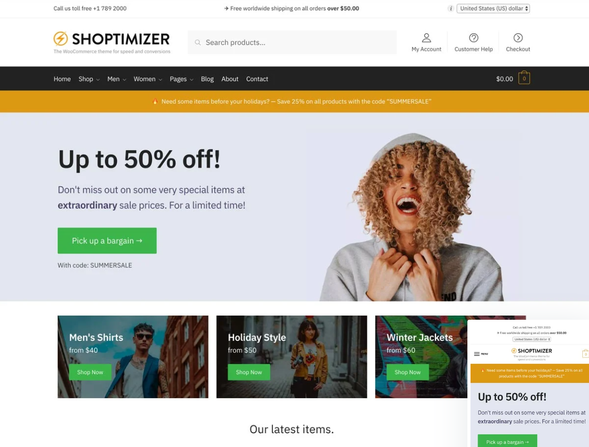 Shoptimizer – Fastest WooCommerce WordPress Themes