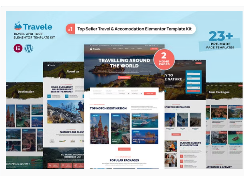 Travele – Travel & Tour Agency Elementor Template Kit