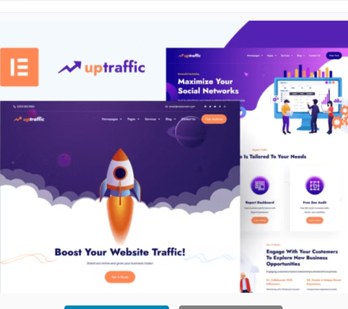 Uptraffic - Digital Marketing Agency Elementor Template Kit