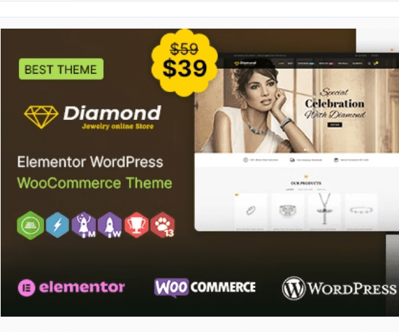 Diamond WP - Jewelry Elementor Responsive WooCommerce Theme