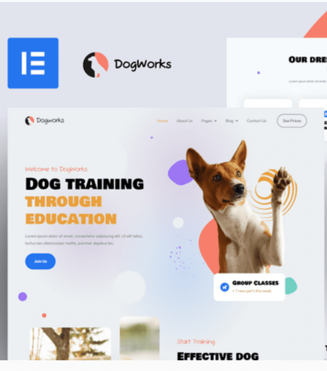 DogWorks - Dog Training Elementor Pro Template Kit