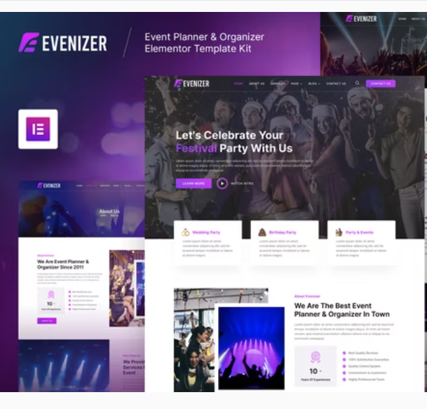 Evenizer – Event Planner & Organizer Elementor Template Kit