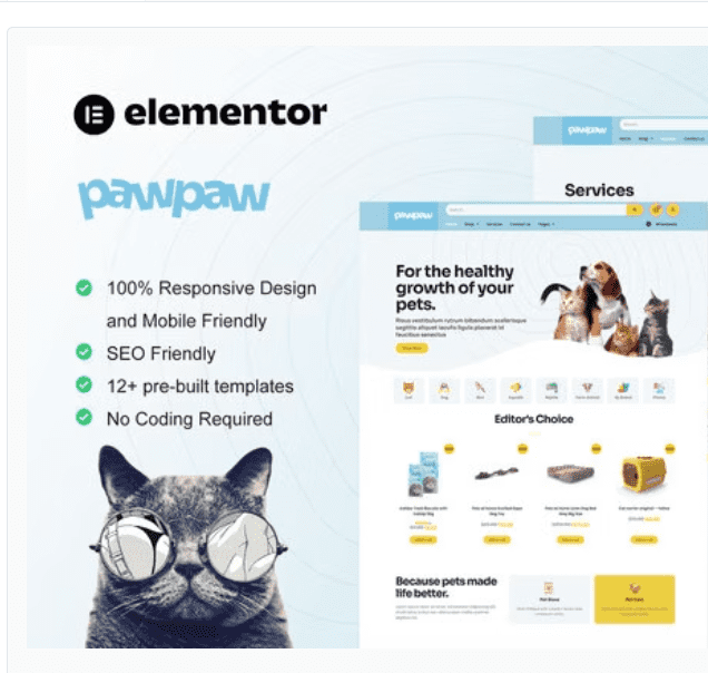 PawPaw - WooCommerce Pet Shop & Pet Care Elementor Template Kit