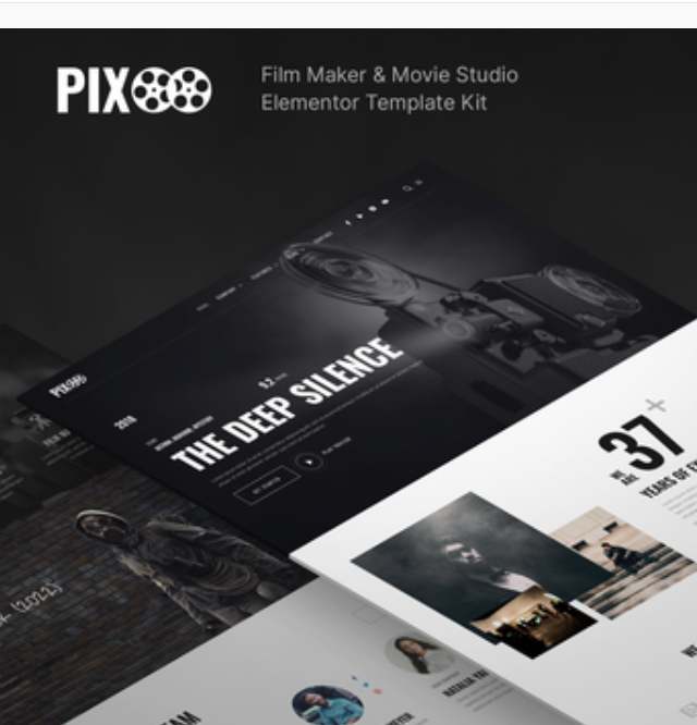 Pixoo – Film Maker & Movie Studio Elementor Template Kit