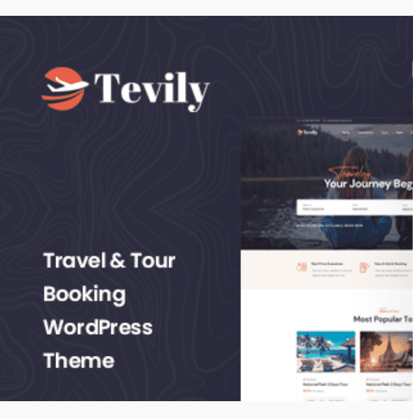 Tevily - Travel & Tour Booking WordPress Theme