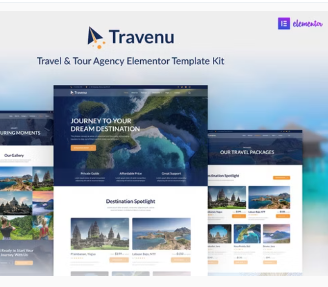 Travenu – Travel & Tour Agency Elementor Template Kit