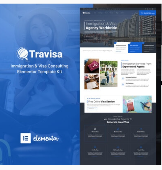 Travisa – Immigration & Visa Consulting Elementor Template Kit